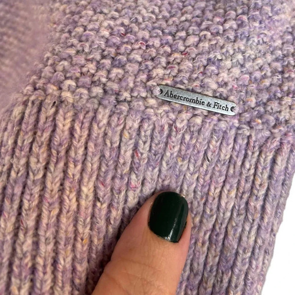 Abercrombie & Fitch Women's Purple Knit Turtleneck Sweater Buttoned Back Size XS - Picture 3 of 9
